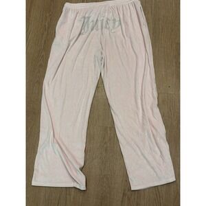 Juicy‎ Couture Sleepwear Pants Womens XL Pink Velour Wide Leg Y2K rhinestones
